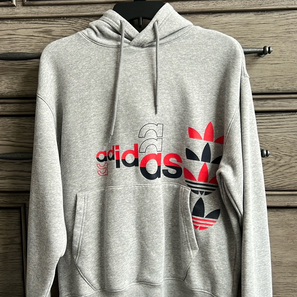 Gray pullover adidas hoodie